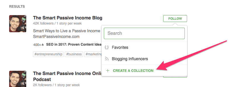 create a Collection in Feedly