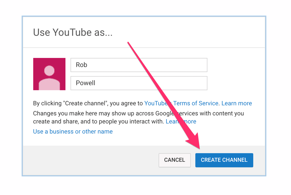 how to setup a youtube channel