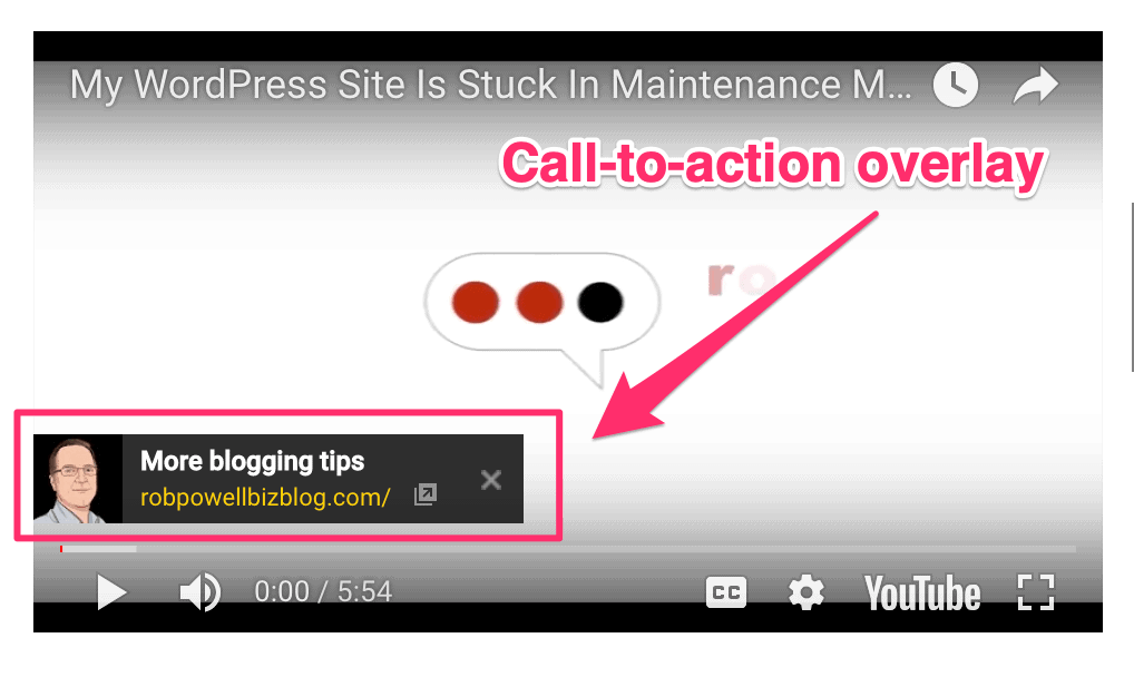 Adding a Call To Action Overlay to YouTube Videos