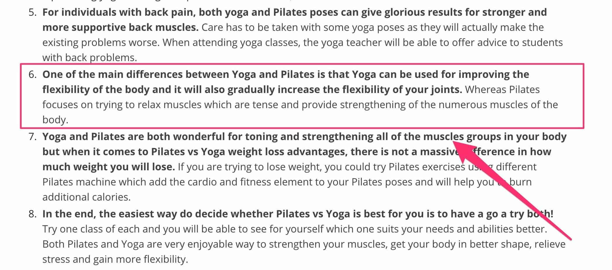 pilates vs yoa - analysis