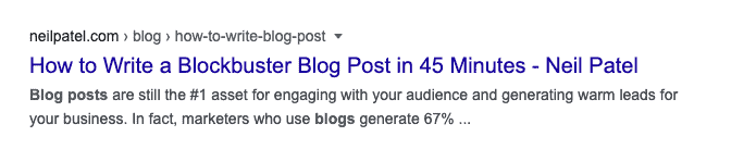 an SEO title that makes a promise