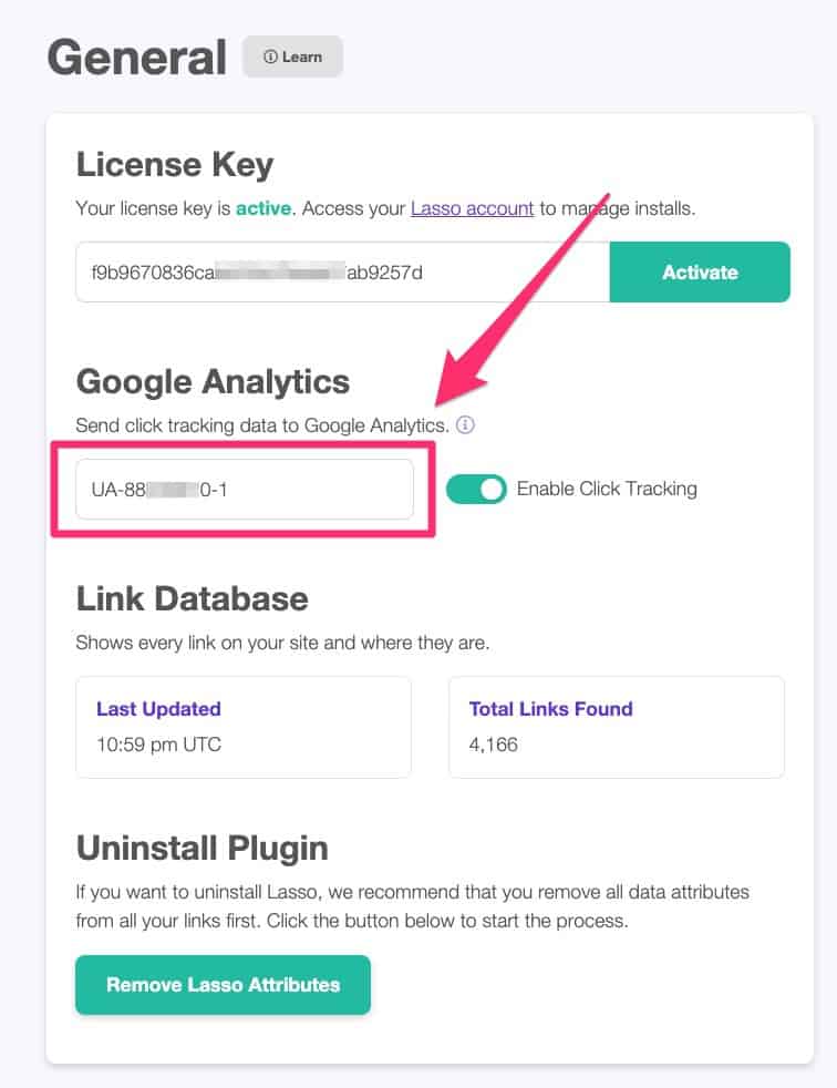 Google Analytics integration with Lasso