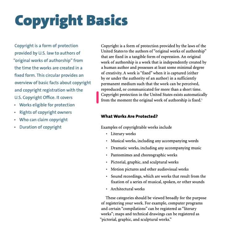 copyright is created as soon as the work is fixed